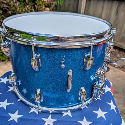 Immagine Slingerland Marching Snare Drum (Vintage -1970s) - Blue Sparkle - 4