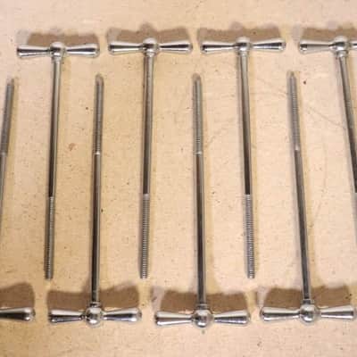Ludwig 5-1/4" Chrome T Rods 8pk Vintage 1950's -60's #3 image 6