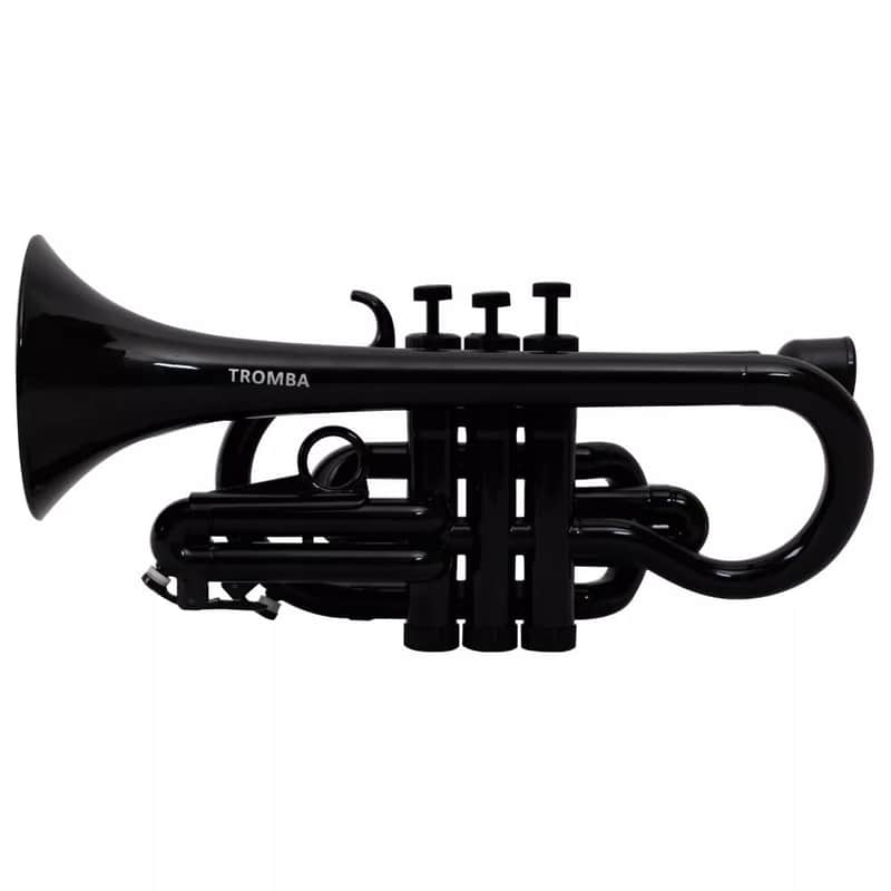 Tromba Pro Professional Bb Cornet - Black | Lightweight ABS Body with Stainless Steel Pistons & TrueNote Brass Leadpipe | Adjustable Tuning Slides & Valve Trigger | Durable & Beginner-Friendly image 1