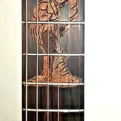 Acoustic Guitar Handmade by Blueberry, 6 String wood Pan God of the Wild Guitar, Custom Handcrafted Wooden Guitar, Grand Concert Guitar image 8