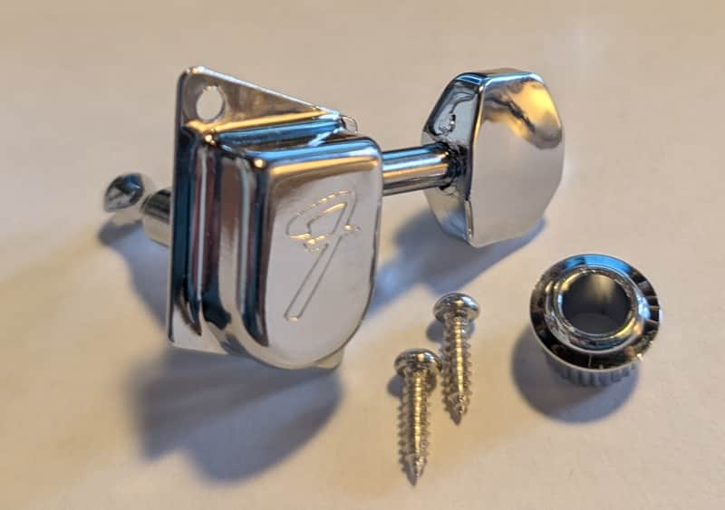 (New) Fender 70s Stratocaster/Telecaster "F" Tuning Head Chrome image 1