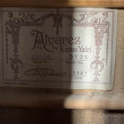 1987 Alvarez Yairi DY-38 Natural w/ Hardshell Case image 3