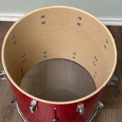 Pearl Export EX 16"x16" Floor Tom Drum with Legs - Late 1980's - Coral Red image 11