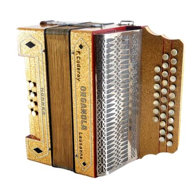 Rare Diatonic Button Accordion Hohner Organola by F. Coderay Lausanne, Switzerland+Original Case&Straps~Squeezebox-C System-powerful voice image 12