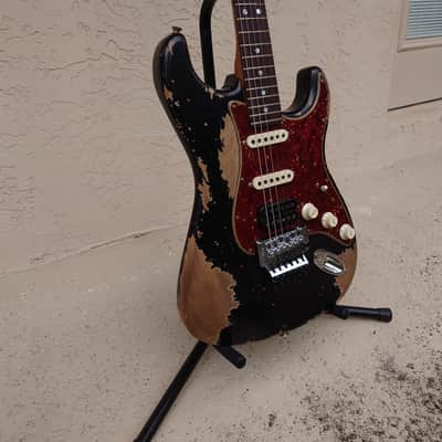 Fender Custom Shop '69 Stratocaster HSS Floyd Rose 2024 - Super Heavy Relic Black image 10