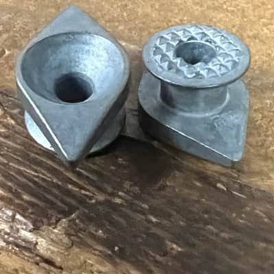 Gibson Metal Diamond Posi-lock  Pair of New Old stock 1980’s Genuine Guitar Strap Buttons Unfinished image 1