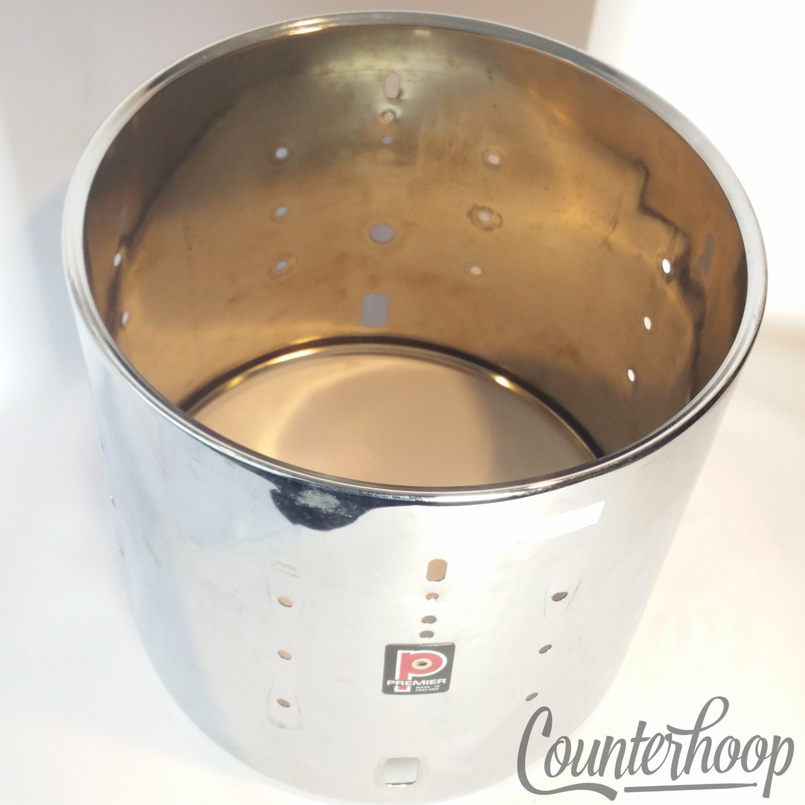 Premier 14x12" Marching Snare Drum Shell COB Brass Vintage 60s UK Project Tom* — main photograph
