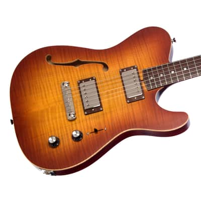 2013 Fibenare Guitars Roadmaster '56 Custom Thinline Flame Maple / Korina - Faded Cherry Sunburst - FEATHERWEIGHT Custom Boutique Electric - USED! image 3