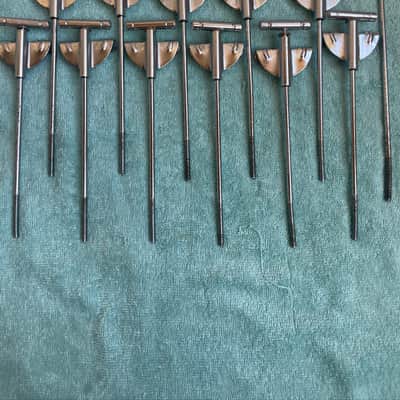 Del Rey MIJ Lot of 12 Bass Drum T tension rods + 11 claws 70s - Chrome image 7