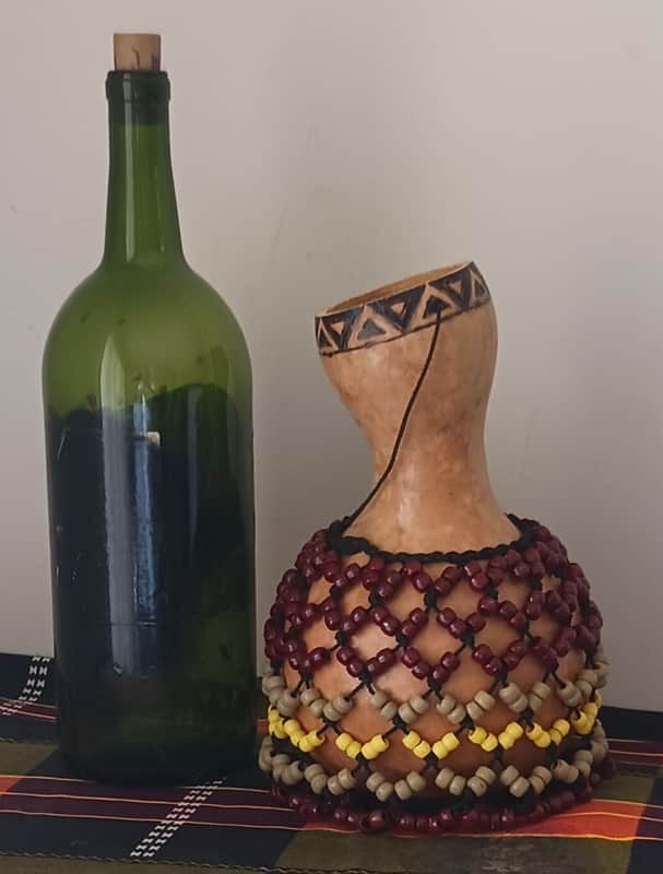 Sekere, Yoruba-style beaded gourd rattle, shekere, sakara image 1