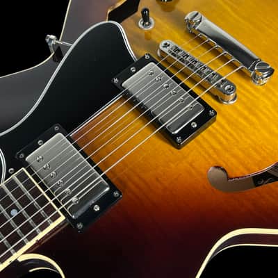 2019 Heritage H-535 Semi-Hollow Flame Top and Back ~ Original Sunburst image 5