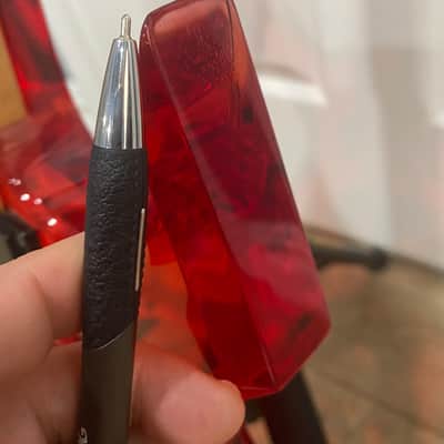 1999 BC Rich Ice Acrylic Warlock Guitar See Thru Red Lucite w OHSC image 16