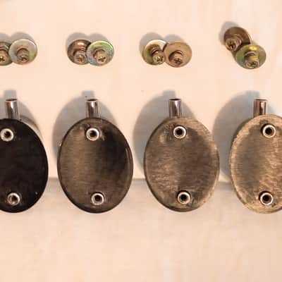 PACIFIC LOT OF 4 BASS DRUM LUGS w/ SCREWS- CHROME- FREE SHIP TO C-USA! image 4
