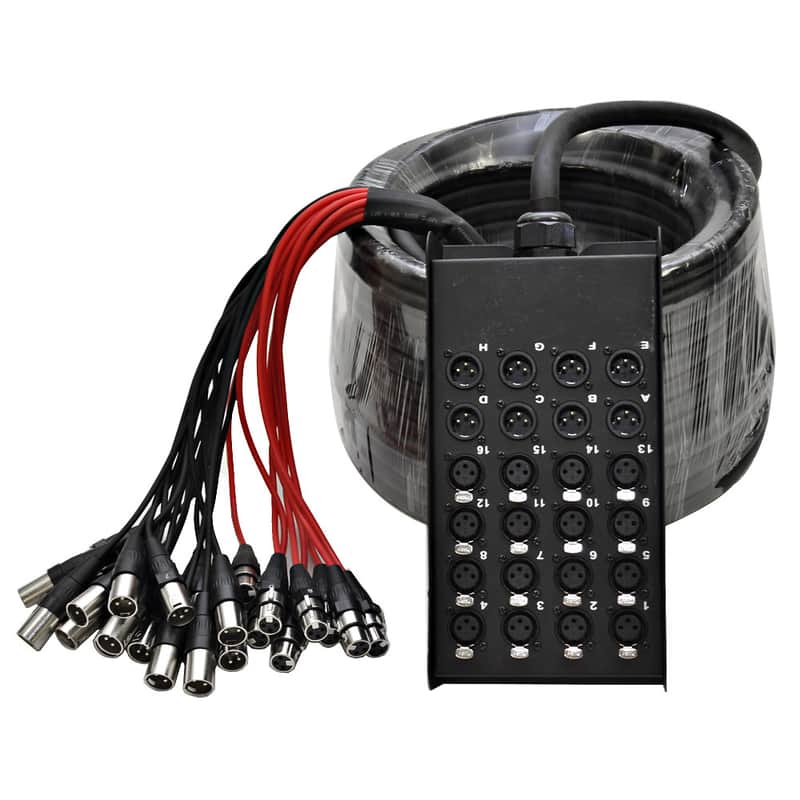 Seismic Audio SACB-16x8x100 16-Channel XLR Low-Profile Snake Cable - 100' image 1