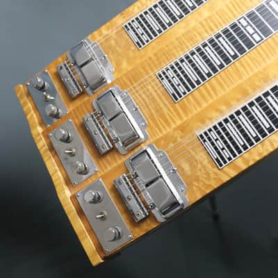 1957 Rickenbacker CW-758 Triple Neck LONG SCALE T8 Console Steel Guitar FIGURED MAPLE image 6