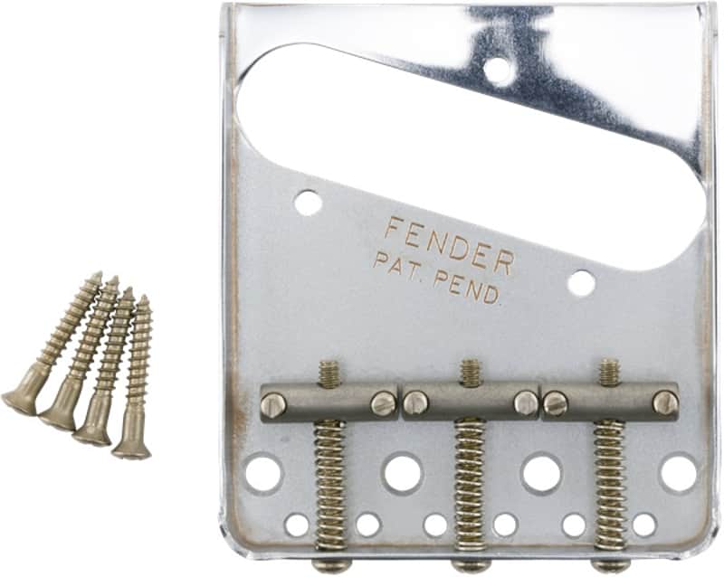 099-7210-000 Fender Road Worn Chrome Telecaster Guitar Bridge Assembly image 1