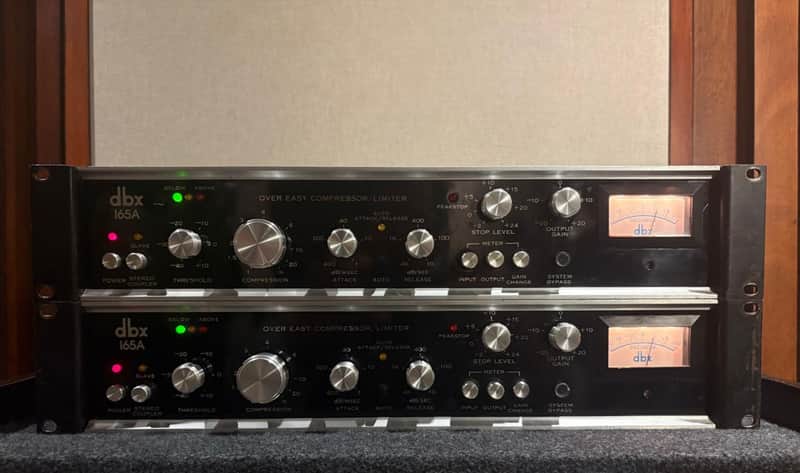 Pair of dbx 165A Over Easy Compressor / Limiter 1970s - Black image 1