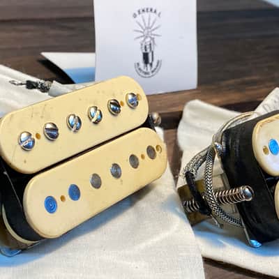 General Vintage Tone  1959 PAF set Handwound butyrate with ABS paf rings aged  2020 Cremme bone image 4