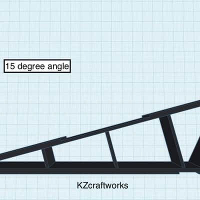 15º Stand for Behringer MS-1 / MS-101 Synth - Roland SH101- Color BLACK - by KZcraftworks -US Seller image 8