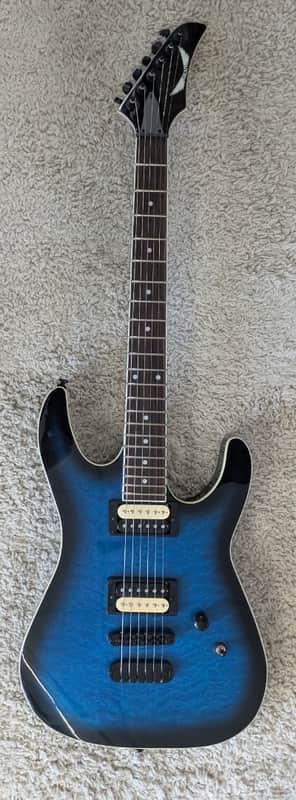 Dean MDX Electric Guitar, Quilt Maple, Trans Blue Burst Finish, Model MDX QM TBB image 1