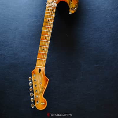 Fender Stratocaster Honey Burst H/S/H Reverse Headstock Aged Relic (RARE) image 10