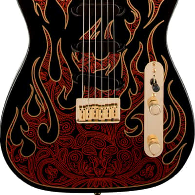 Fender James Burton Telecaster Electric Guitar Maple FB, Red Paisley Flames image 8