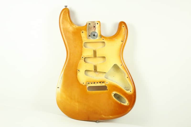 1973 Fender Stratocaster Body Olympic White Butterscotch Yellow Vintage 1970's Strat