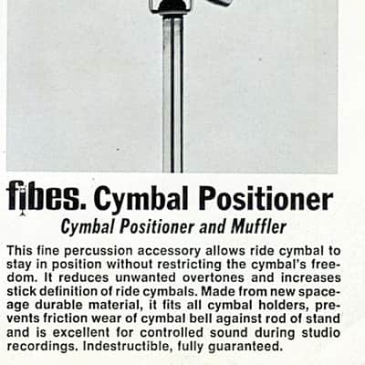 Vintage 1975 FIBES "CYM-SET" plastic cymbal cup assembly image 3