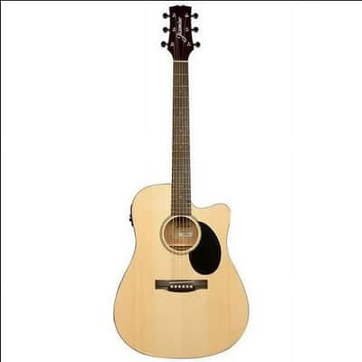 Jasmine JD39CE-NAT Dreadnought Acoustic Electric Guitar. Natural Finish w/ case, B-Stock image 8