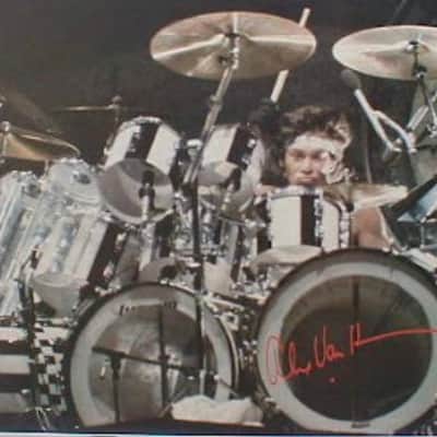DrumPickers 4pc Vintage Professional Drum Kit in Van Halen Black & White Stripe Tribute image 8