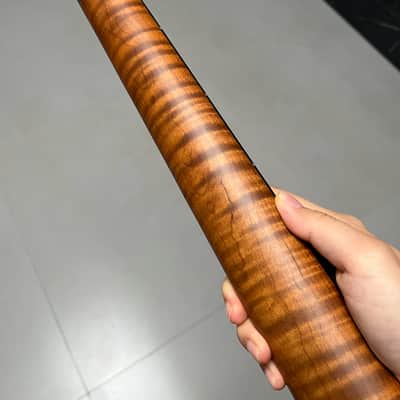 AAAAA Ebony fretboard Start Bone nut Roasted flame Maple Electric Guitar Neck Round stainless steel 22 frets Colored shell blocks Inlay satin image 11