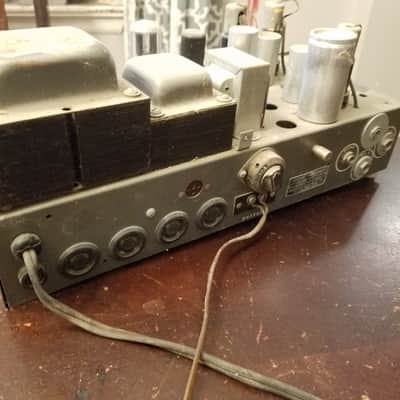 Webster Electric Rare Early Mono Tube PA Amp Mixer 1/4" phone inputs 25 Watt head 6L6 82-25 1950s - Hammered Grey metallic paint image 14