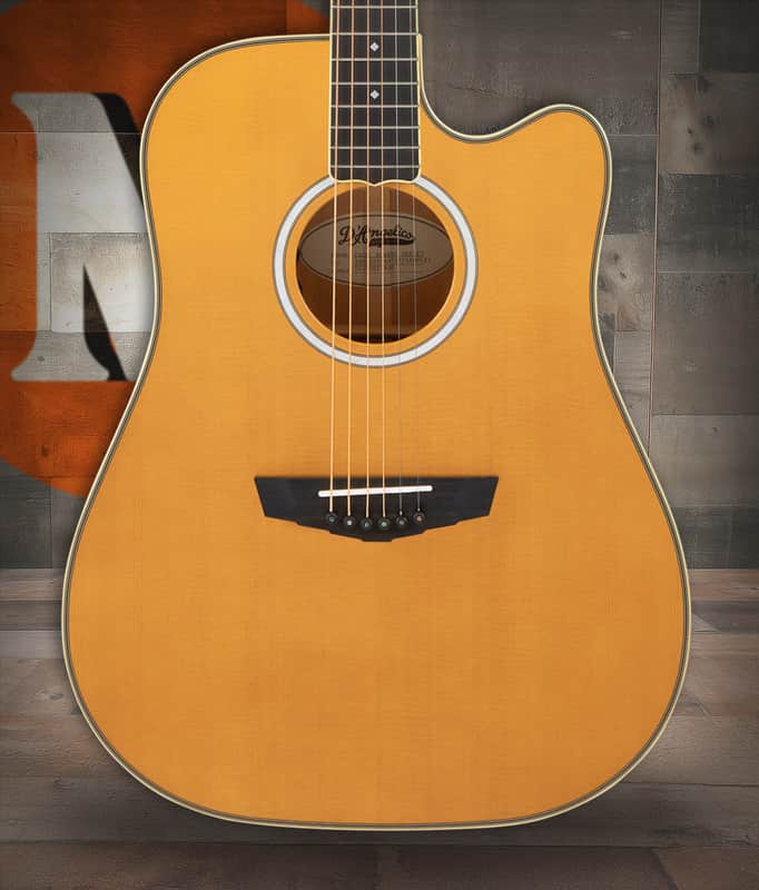 D'Angelico Bowery Dreadnought CE - Vintage Natural w/ Gig Bag (DAED500VNATGP2) image 1