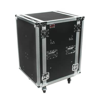 OSP 16 Space Shock Mount Rack Road Case w/Lid Table & 4 Space Rack Drawer image 3