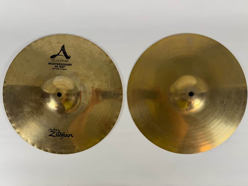 Zildjian 14" A Custom Mastersound Hi-Hat Cymbals (Pair) 1999 - Present - Brilliant image 1