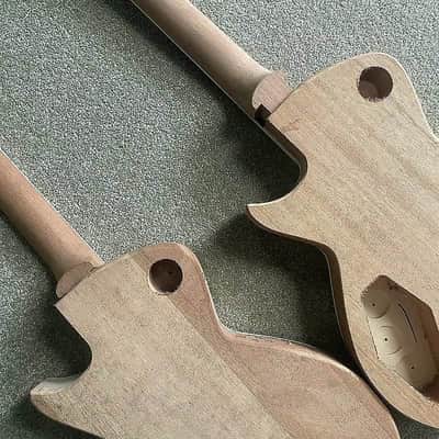 Custom Tiger Maple Top Guitar Mahogany Body and Neck, Rosewood Fingerboard Fretboard Set image 2