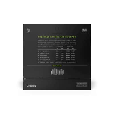 D'Addario NYXL45125 Long-Scale 5-String Bass Strings - Light Top/Medium Bottom 45-125 image 3