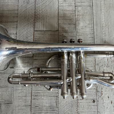 J.W. York & Sons “New Model Monarch” Cornet — c. 1908 — Silver Plate — Serial #18143 — Original Case, Mouthpiece & Maker’s Sash image 13
