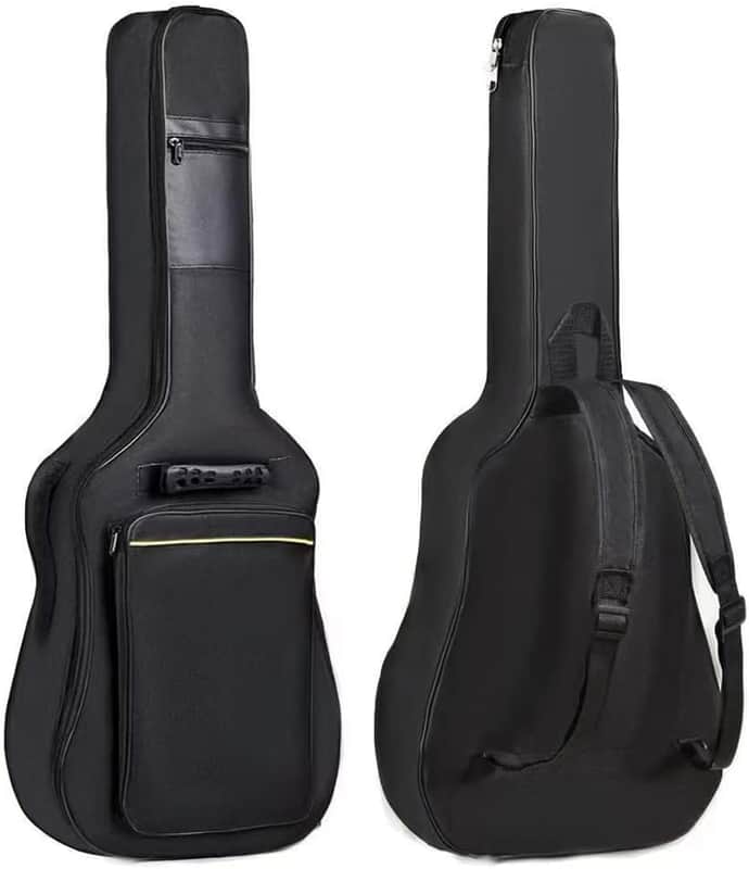 Simple 40 41 42 Inch Acoustic Folk Guitar Bag Backpack Double Straps 600D Oxford Guitar Soft Carry Case Guitar Cover (41 inch) image 1