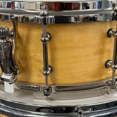 Ludwig 110th anniversary snare drum usa 5.5 by 14 2019 - Natural AGED EXOTIC AVODIRE image 4