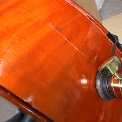 Yamaha VC5 4/4 Cello Outfit 2007 - Natural Poly Varnish (w/ Gig Bag) image 9