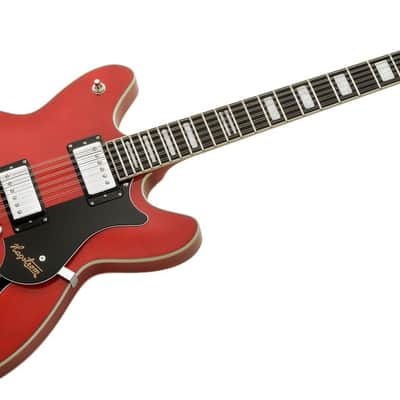 Hagstrom HSVIDLX1204 Electric Guitar, Viking DLX, Wild Cherry Transparent, 12-stri ng image 4