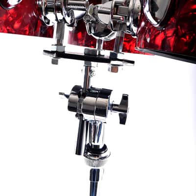 RED Brand New 100% Handmade Triple Bongo Set + Adjustable Stand with autonomous fastening, Maxtone drum head skins 6,8,10 inches & Stagg Sticks image 8