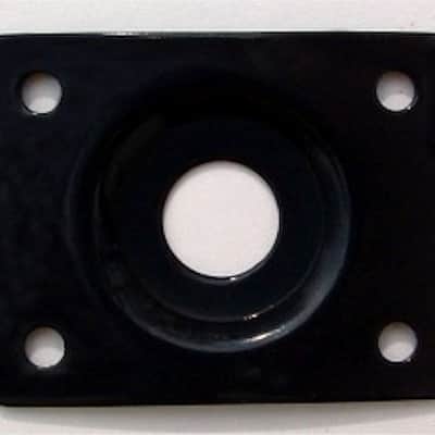 Guitar Parts - JACK PLATE Curved Recessed RECTANGLE - BLACK image 1