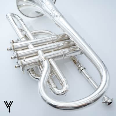 Boston Musical Instrument Company 3 Star Bb/A Cornet 1910 - Silver image 2