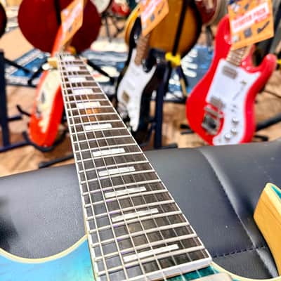 🔥2021🔥 Dean Exile Select 7-String Burl Poplar~ Satin Turquoise Burst~ Rare! image 17
