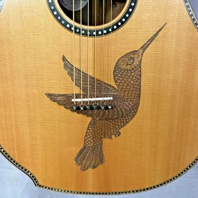 Acoustic Baritone Guitar Handmade by Blueberry, 6 String wood Hummingbird Guitar, Custom Handcrafted Wooden Guitar, Baritone, Steel Strings image 4