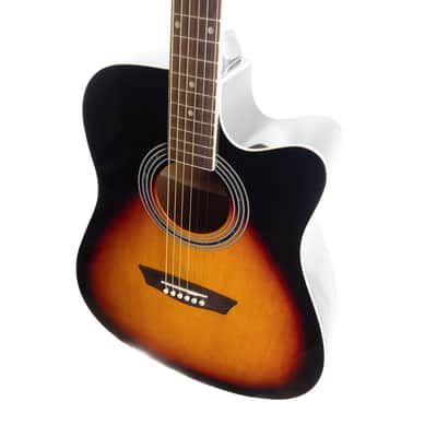 Washburn WA90CEVSB Dreadnought acoustic electric guitar, vintage sunburst image 3
