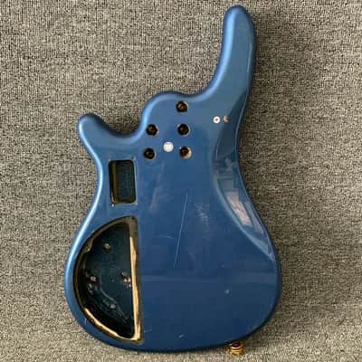 Metallic Blue Basswood 4 String Bass DIY Project Body image 3