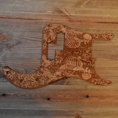 Custom Pickguard for Fender Precision Bass – Unique Guitar Laser Engraved Wooden Scratchplate image 1